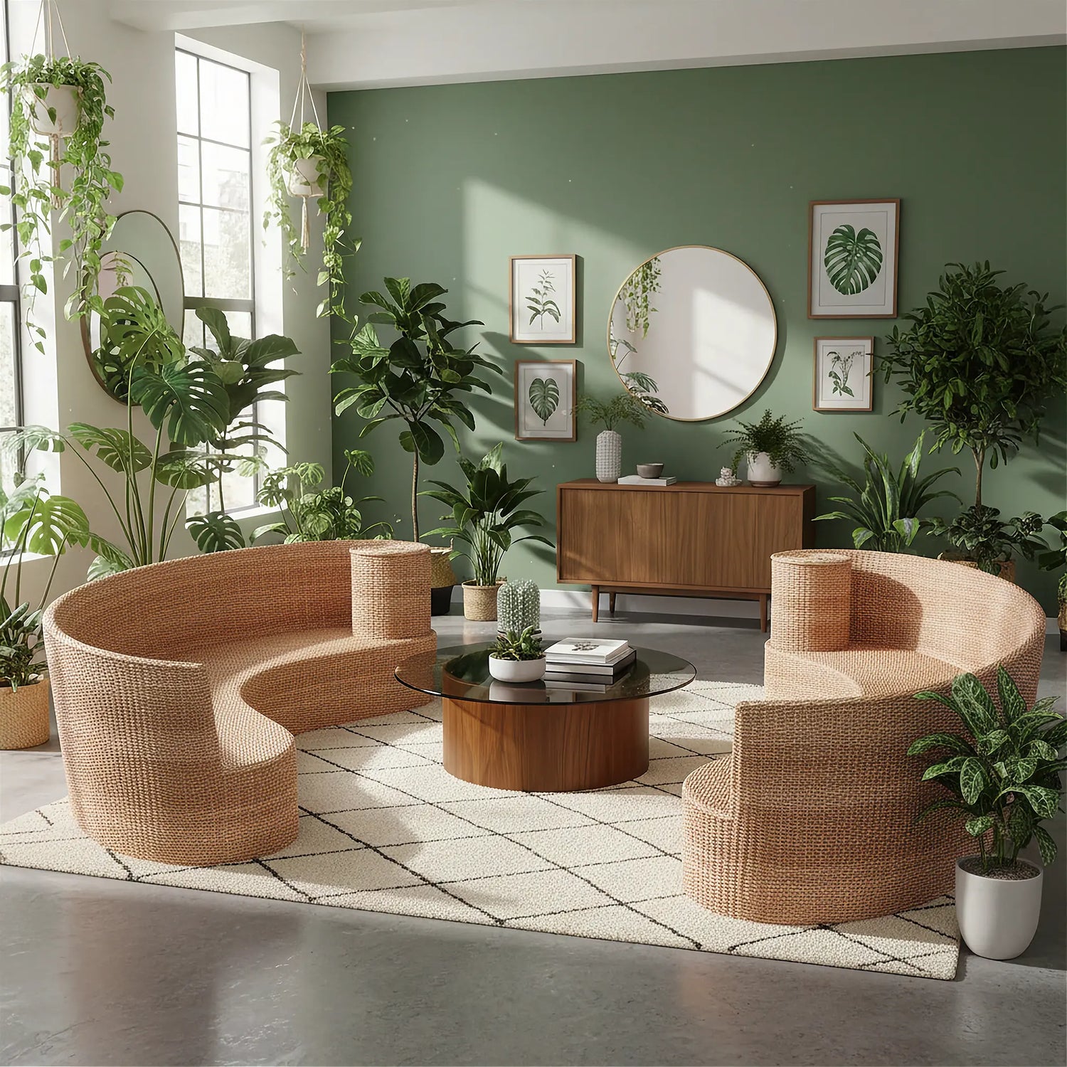 Modern  rattan furniture for use indoor, outdoors and conservatories