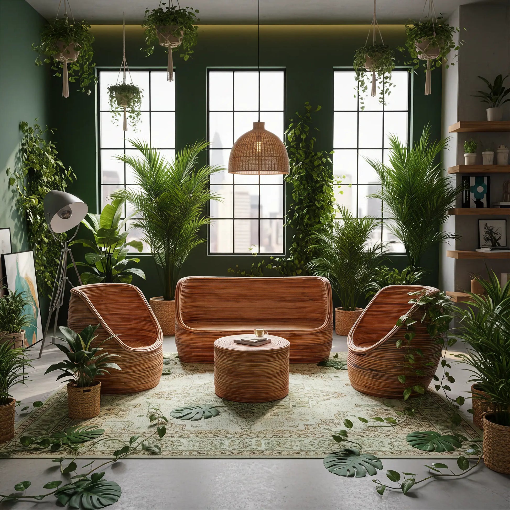 Modern living room with Rattan Orangery furniture.